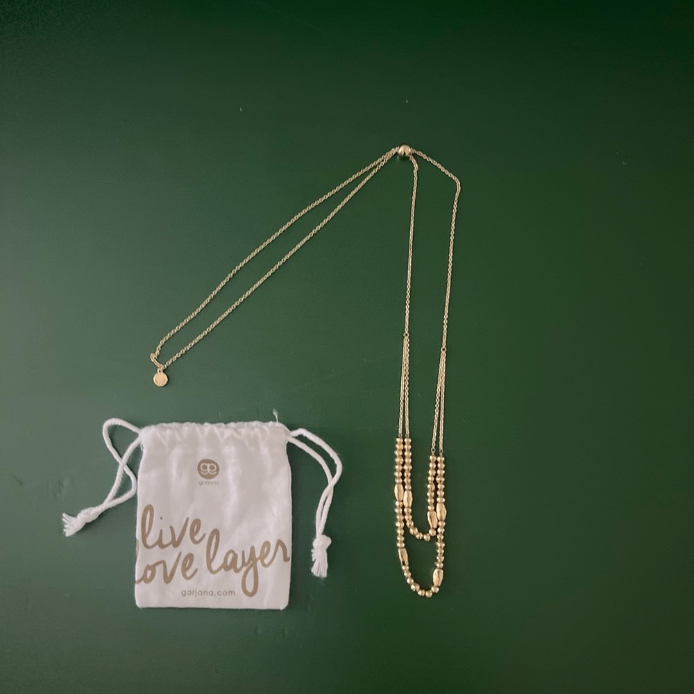 Gorjana Adjustable Kellen Necklace in yellow gold.